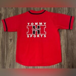 Vintage Men’s Tommy Hilfiger Sports Made In USA Red/Blue Baseball Jersey- XL